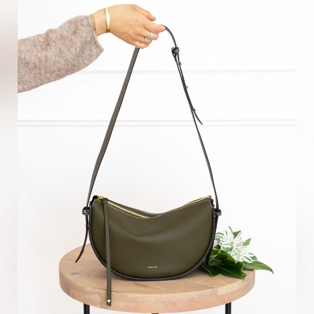 ELARA CONVERTIBLE BAG —Olive Green. - Picture 2 of 14
